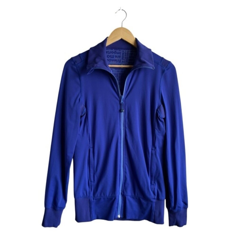 Lululemon Raja Women's Track Jacket Size 4 Cobalt Blue - Picture 2 of 12